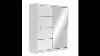 New Florence Wardrobe Sliding Door One Mirror 205 cm and 255 cm White High Gloss